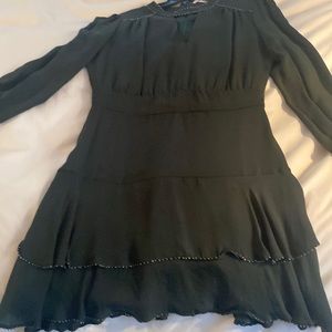 Excellent condition, worn twice, Parker forest green fit and flare silk dress